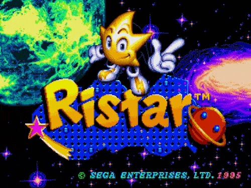 ristar's game start page